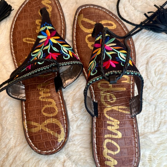 Sam Edelman Multicolor Embroidered Sandals - Picture 2 of 7